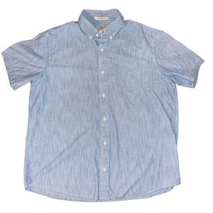 Vintage L.L. Bean Denim Button‎ Down Short Sleeve Shirt SizeL Large